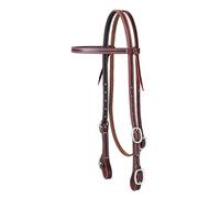 Weaver Leather Lavoro Cowboy in Ottone Massiccio Browband Headstall, 10-0517, Stainless Buckle Bit Ends, 5/8 Inches