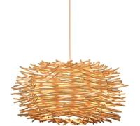 Weaving Chandelier Art Bird Nest Lamp Shade Wicker Ceiling Pendant Light Decorative Farmhouse Lighting Fixtures for Kitchen Living Dining Room Color : OneColor_