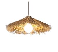 Weaving Chandeliers Classic Woven Shade Vintage Wicker Lantern Pendant Light Restaurant Decor Creative Hanging Lamp E27 Screw,for Living Room Bedroom Dining Ro(40cm*20cm)