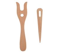 Weaving Tools Fork Type Wooden Knitting Tool Knit Forks Eye Weav Needles Kit Hook Needle Hand Looms Stick for Bracelet Necklace Braided DIY Shoe Laces Drawstring