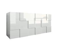 Web Convenienza Madia con 3 Ante Made in Italy - Credenza Contenitore Collezione Dama per Soggiorno Cucina Ingresso Sala da Pranzo Mobile Design moderno originale - Colore Bianco Lucido