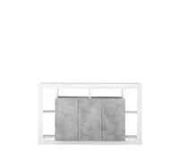 Web Convenienza Madia con 3 Ante - Made in Italy - Credenza Contenitore Collezione Rimini per Soggiorno, Cucina, Ingresso e Sala da Pranzo Mobile Design moderno, originale - Bianco e Cemento