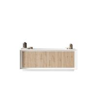 Web Convenienza Madia con 4 Ante Made in Italy - Credenza Contenitore Collezione Sky per Soggiorno Cucina Ingresso Sala da Pranzo Mobile Design Moderno Originale - Bianco Laccato Opaco/kadiz