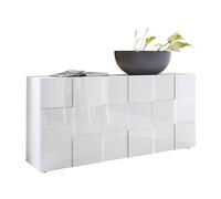 Web Convenienza Madia con Ante e Cassetti Made in Italy - Credenza Contenitore Collezione Dama per Soggiorno Cucina Ingresso Sala da Pranzo Mobile Design Moderno Bianco Lucido,Madia 3 Ante