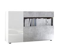 Web Convenienza Mobile Ingresso Moderno - Made in Italy - Collezione Nice - Mobiletto Contenitore con Struttura Bianca per Soggiorno (Cemento)