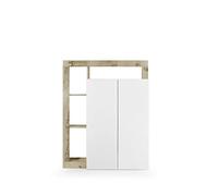 Web Convenienza Mobile Medio Ingresso - Made in Italy - Collezione Hamburg - con 5 Ripiani interni - Mobile Scarpiera Design Moderno e Originale - Color Bianco Lucido e Pero