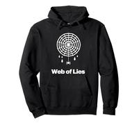 Web of Lies, Umorismo a Forma di Ragno, Design minimale e spettrale per Halloween Felpa con Cappuccio