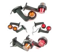 Web Truck 2 luci di posizione a LED in gomma, 12 V, 24 V, con Old School DARK, grafite, per auto, camion, roulotte, auto, luce rossa, arancione