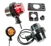 Web Truck Luce per sagoma Old School tuning DARK grafite sospesa, luce di posizione 12 V 24 V arancione e rosso per camion, auto, rimorchi, caravan, ecc. 1 pezzo