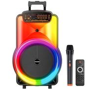 WEB world electronic business Cassa Acustica Trolley 40W 12" - Bluetooth 5.4, LED RGB, Karaoke & Microfono