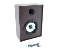 WEB world electronic business Cassa Bluetooth in Legno Scuro 5W - Altoparlante Portatile Vintage con Batteria 5000mAh - Ingresso AUX Jack 3.5mm - Design Retro per Casa e Ufficio - 18x26x9,5 cm