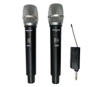 WEB world electronic business Coppia di microfoni wireless UHF ricaricabili con ricevitore per karaoke e conferenze