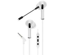 WEB world electronic business Cuffie Auricolari Gaming AKZ-D10 - Microfono HD & Surround Bass - Design Ergonomico Shark-Fin - Jack 3.5mm - Bianco