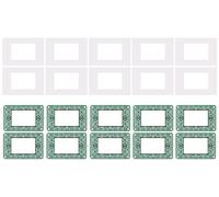 WEB world electronic business Kit 20 pezzi Placca con Supporto - Placche e Supporti 3 posti Compatibili con Serie Vimar Plana Kit da 20 pezzi - 10 Placche Bianche + 10 Supporti 3M