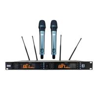 WEB world electronic business Kit radiomicrofoni wireless UHF professionale a doppio canale con 2 microfoni palmari - 640-690 MHz
