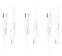 WEB world electronic business Set 3 pezzi - Cavo Ricarica e Sincronizzazione USB-C a Connettore 8 Pin 1 Metro 27W 5A PD Power Delivery Veloce Anti-Strappo Durevole - Bianco