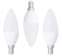 WEB world electronic business Set 3 pezzi - Lampadina LED E14 C38 9W 828lm Luce Fredda 6400K Bianco Candela 180 gradi Ricambio Durata 30000 Ore