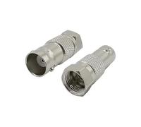 WEB world electronic business Set 5 Adattatori BNC Femmina a F Maschio - Connettori Coassiali in Metallo Nichelato per Antenne, TV, Radio, CCTV e Telecomunicazioni