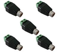 WEB world electronic business Set 5 pezzi - Adattatore Audio/Video - Presa RCA Femmina a Morsetti a Vite 2 Poli - Terminale per Cavo Spellato - Contatti Nichelati