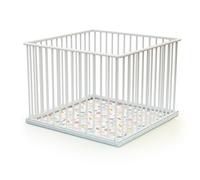 WEBABY - Box bambini legno CUBO - Bianco - 100 x 100 cm