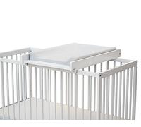 WEBABY - Fasciatoio estraibile per lettino 60x120 MONA legno - Bianco - 75 x 51,5 x 7 cm