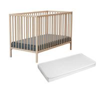 WEBABY - Lettino bambini legno - Faggio natural - 60 x 120-124 x 64,50 x 82 cm