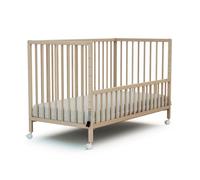 Webaby - Lettino Cosleeping legno 60x120cm LIO | Faggio grezzo | Culla Legno massiccio | Dalla nascita | Regolabile in altezza | Letto a doghe o letto Cododo| Rete a doghe
