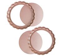 webake 15cm Stampo Crostata con Padelle Antiaderenti Teglia per Crostata in Crosta con Base Sciolta Base di Sollevamento Rivestimento Antiaderente - Set da 2