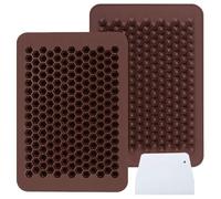 Webake 202 stampi antiaderenti per cioccolatini e patatine di cioccolato, 2 pezzi, non lattiero-caseari e zucchero, decorazione a piccoli puntini (1 raschietto incluso)