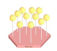 webake Alzata per lecca-lecca, esagonale, per 12 cake pop, colore oro rosa