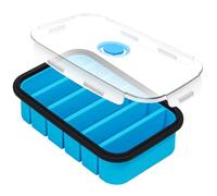 Webake Contenitore per congelamento con coperchio, in silicone, 1 pezzo, 6 fori, per zuppa, cubetti di ghiaccio, brodo, salsa o burro