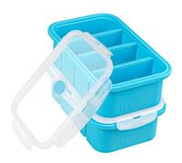 webake Contenitori per Congelatore per Zuppe con Coperchi Confezione da 2 da 250 ml Vassoio per Alimenti in Silicone per Congelatore Vassoio per Cubetti di Ghiaccio Extra Large Jumbo per Congelare