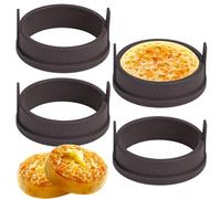 Webake Crumpet Anelli in silicone, 4 pezzi, 9 cm, per pancake