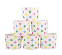 Webake Pirottini di Carta per Muffin Cupcake 50 Pezzi Mini Stampo Muffin in Pois Colorati per Cioccolatini Gelatine Dessert Torta Matrimoni Compleanni Feste