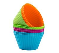 Webake Pirottini Silicone Muffin 9 cm Stampi in Silicone Stampo Muffin Pirottini da Forno Riutilizzabili Cupcake Cases Antiaderente per Torte Gelati al Cioccolato Gelatina 12-Pack