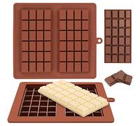 Webake Stampi in silicone per barrette di cioccolato, 2 pezzi, stampi per caramelle per barrette proteiche di cioccolato, stampi per caramelle a rilascio facile