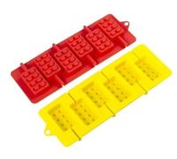 Webake Stampi in silicone per lecca-lecca, 2 pezzi, mattoncini da costruzione, per caramelle, con 100 bastoncini di carta