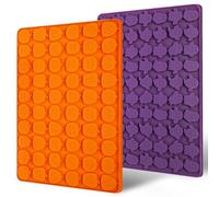 Webake Stampi per cioccolatini di Halloween, in silicone, 2 pezzi, 58 cavità, mini zucca, 70 cavità, fantasma, stampi gommosi per Halloween, caramelle, cioccolato, gommoso, biscotti, gelatina