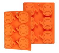 Webake Stampi per torte a forma di zucca, in silicone, 2 pezzi, tema autunnale, per realizzare sapone, caramelle, muffin, cioccolato, decorazione per torte