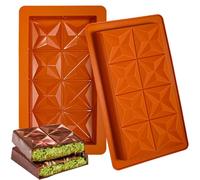 Webake Stampo Cioccolato Tavoletta Profondo Silicone 2 pezzi Stampo per Torrone Stampo Cioccolatini
