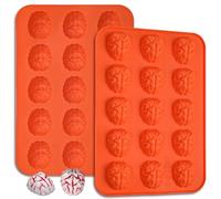 Webake Stampo in silicone a forma di cervello in silicone, 2 pezzi, per Halloween, cioccolato, caramelle, gelatina