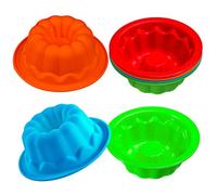 Webake Stampo in Silicone per Torte 8 Pezzi Mini Stampi per Muffin Tortiera per Ciambellone Stampo in Silicone per Gugelhupf Utilizzato in ciambelle, gelatine, budini e dessert (4 colori)