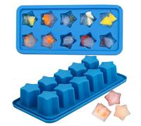 Webake Stampo per cubetti di ghiaccio a forma di stella, in silicone, 2 pezzi, per cocktail, whisky, acqua, birra