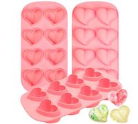 Webake Stampo per cubetti di ghiaccio di cœur in silicone 3 pezzi cubetti di ghiaccio per birra, cocktail, whisky, acqua, soda, frutta