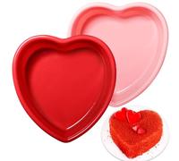 webake Stampo per torta a forma di cuore, 15,2 cm, in silicone, 2 pezzi, per torte, budini, cheesecake, WA23074DE