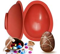 Webake Stampo per uova di Pasqua in silicone grande, 2 pezzi 3D rotabile gigante per uova di cioccolato con 1 martello per decorazioni pasquali, caramelle, torte e dolci