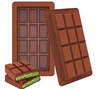 Webake Stampo Tavoletta Cioccolato Profondo Silicone 2 pezzi Stampo per Torrone Stampo Cioccolatini