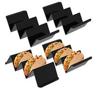 webake Taco - Supporto in acrilico, 4 pezzi, per hot dog taco, hot dog, sandwich, ristorante, casa, picnic, feste, festival, colore nero