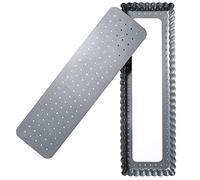 webake Teglia rettangolare per quiche con base staccata, forata, 36 x 11 x 2,5 cm, rivestimento antiaderente