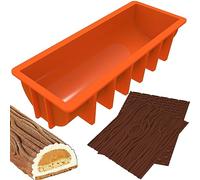 webake Yule Log Mould Stampo per torta natalizia in silicone con 2 Tappetini in silicone Buche de Noel Stampo, 32 x 13,2 x 7,5 cm